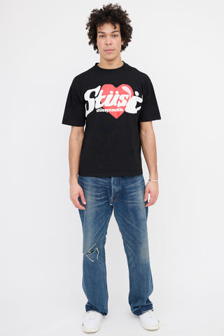 Stüssy X Cactus Plant Flea Market Heart T-Shirt