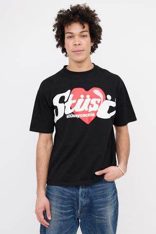 Stüssy X Cactus Plant Flea Market Heart T-Shirt