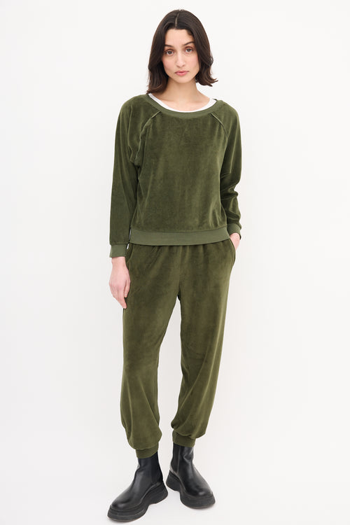 Suzie Kondi Green Velvet Sweatshirt