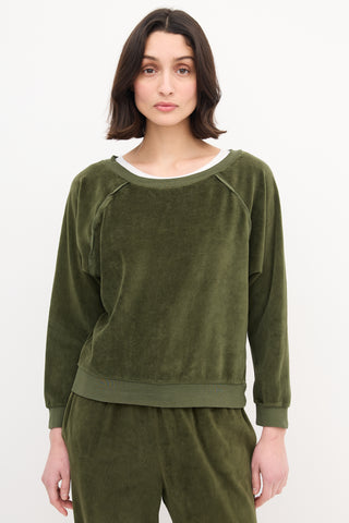 Suzie Kondi Green Velvet Sweatshirt