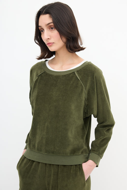 Suzie Kondi Green Velvet Sweatshirt