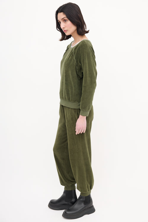 Suzie Kondi Green Velvet Sweatshirt