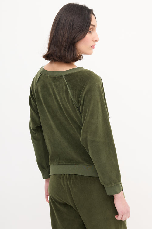 Suzie Kondi Green Velvet Sweatshirt