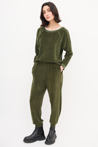 Suzie Kondi Green Velvet Lounge Pant