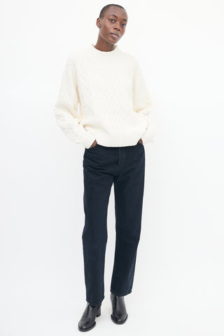 System White Cable Knit Sweater