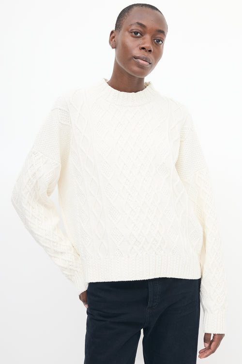 System White Cable Knit Sweater