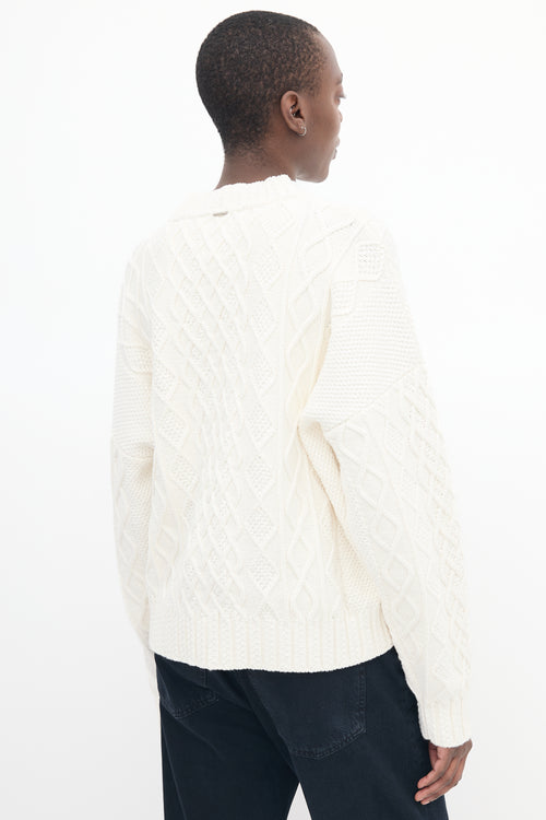 System White Cable Knit Sweater