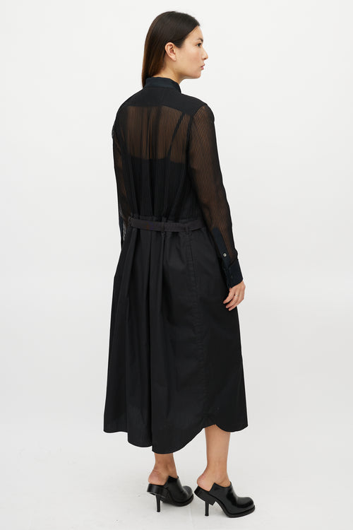 Sacai Black Belted Shirt Dress