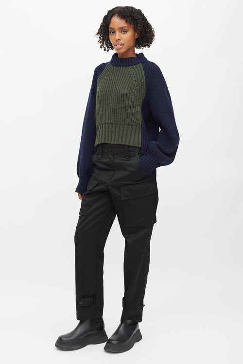 Sacai Black Cotton Cargo Pant