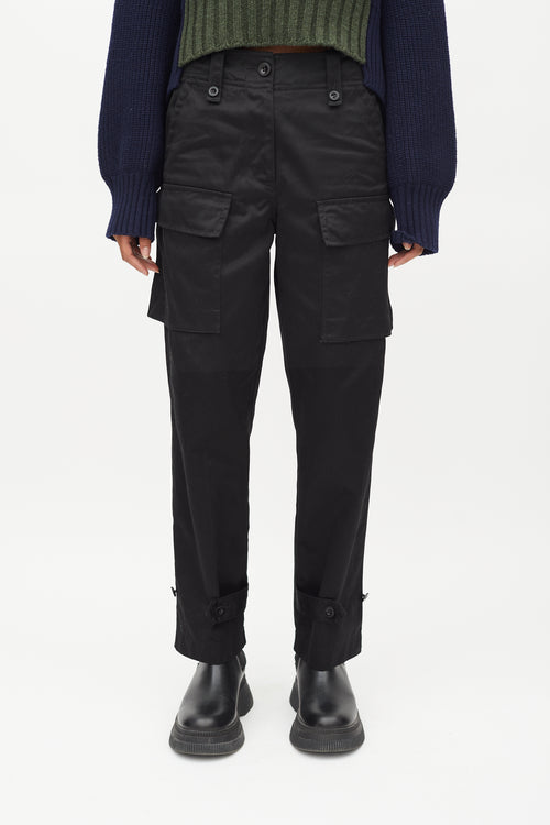 Sacai Black Cotton Cargo Pant