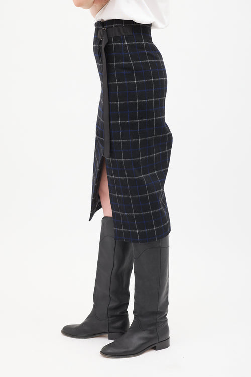 Sacai Black 
Multi Wool Windowpane Skirt