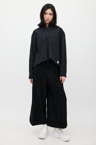 Sacai Black Pleated Shirt