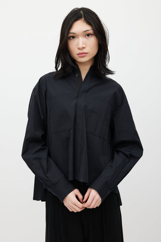 Sacai Black Pleated Shirt