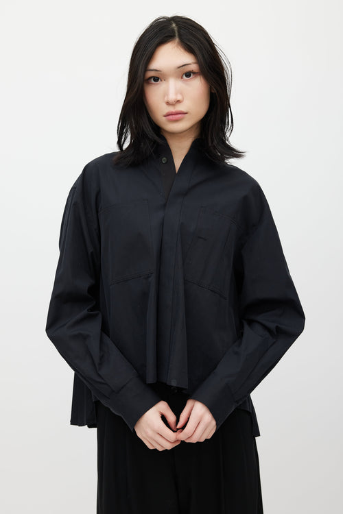 Sacai Black Pleated Shirt