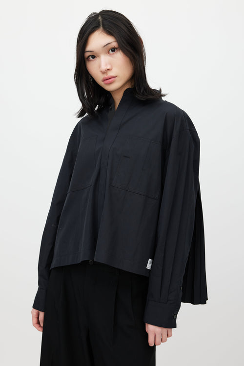 Sacai Black Pleated Shirt