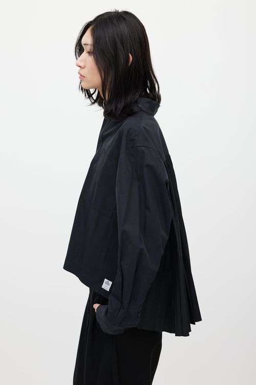 Sacai Black Pleated Shirt