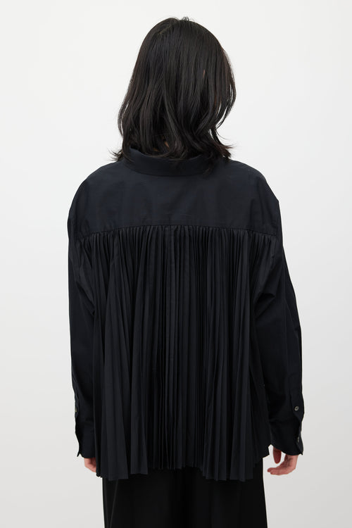 Sacai Black Pleated Shirt