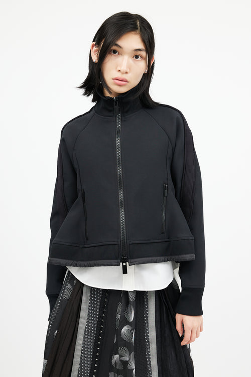 Sacai Black Ribbed Track Jacket