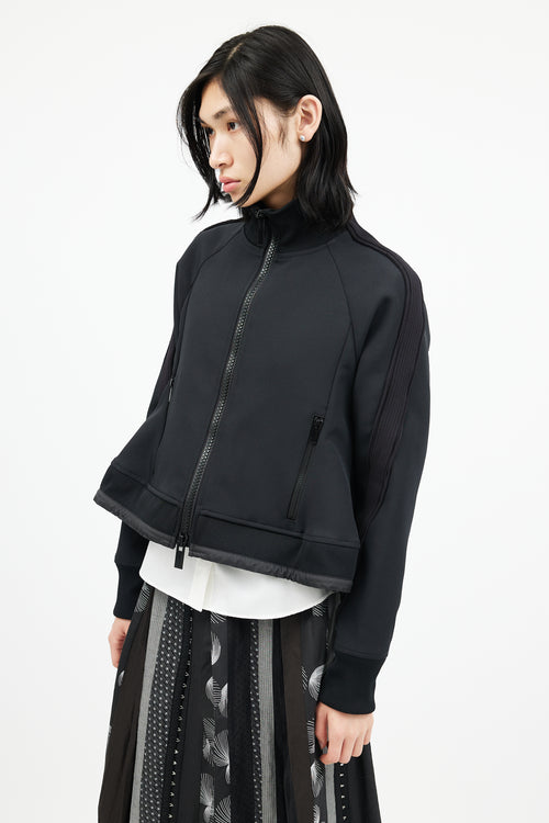 Sacai Black Ribbed Track Jacket