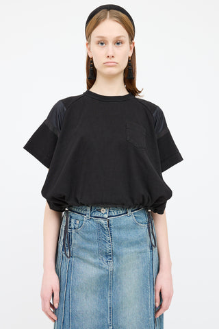 Sacai Black Nylon Pocket Drawstring  Top