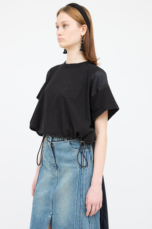 Sacai Black Nylon Pocket Drawstring  Top