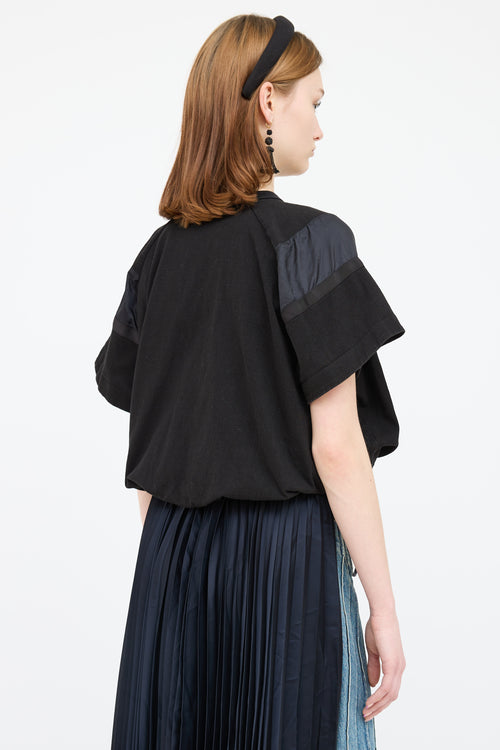 Sacai Black Nylon Pocket Drawstring  Top