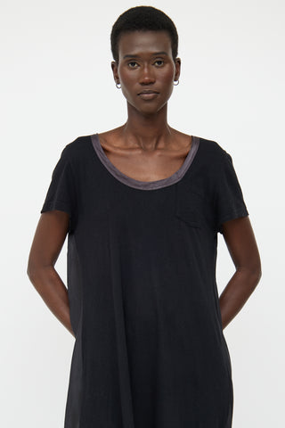 Sacai Black 
Grey Mixed Media T-Shirt Dress