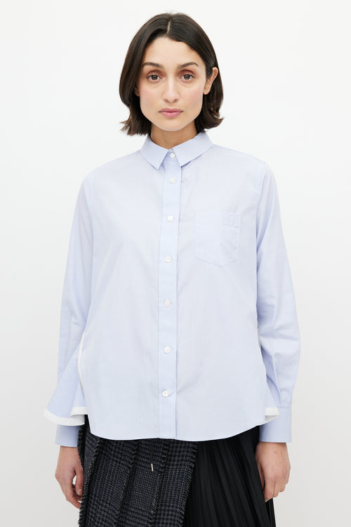 Sacai Blue Poplin Zip Shirt