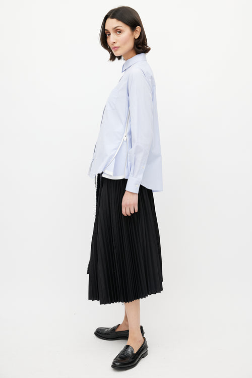 Sacai Blue Poplin Zip Shirt