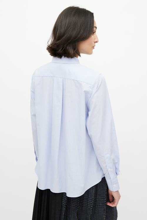 Sacai Blue Poplin Zip Shirt