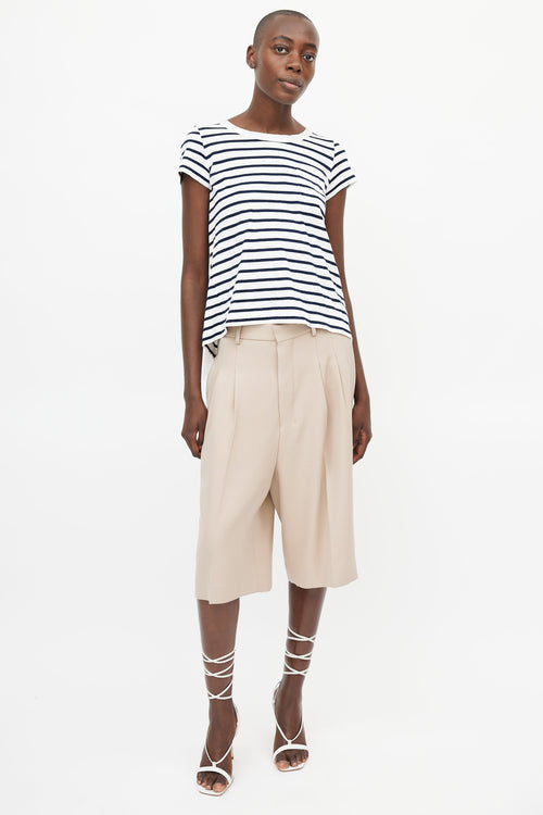 Sacai Blue 
White Stripe T-Shirt