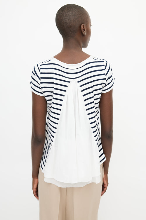 Sacai Blue 
White Stripe T-Shirt