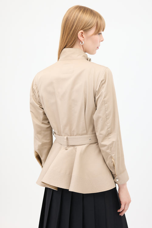 Sacai Brown Cotton 
Silk Belted Safari Jacket