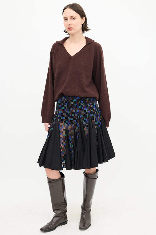 Sacai Crochet Cotton Midi Skirt