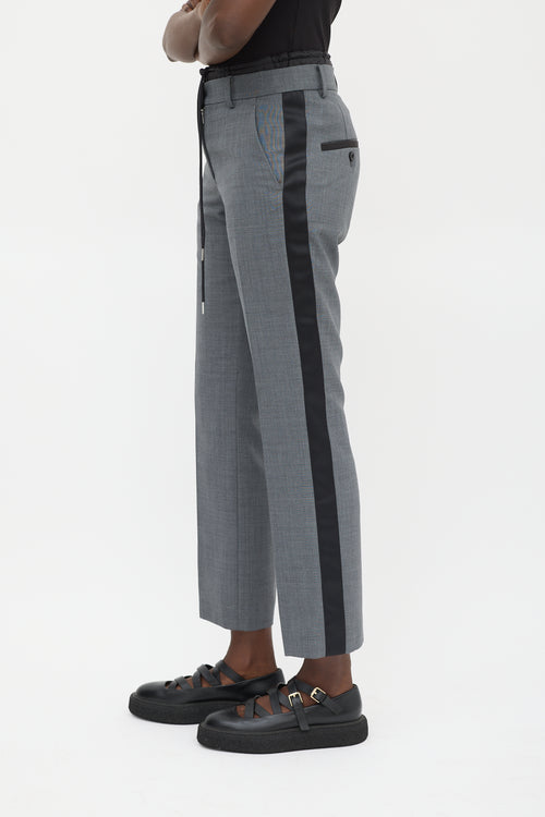 Sacai Dark Grey Side Stripe Layered  Trouser