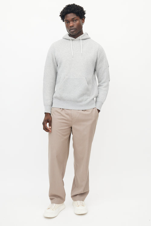 Sacai Grey Back Zip Hoodie