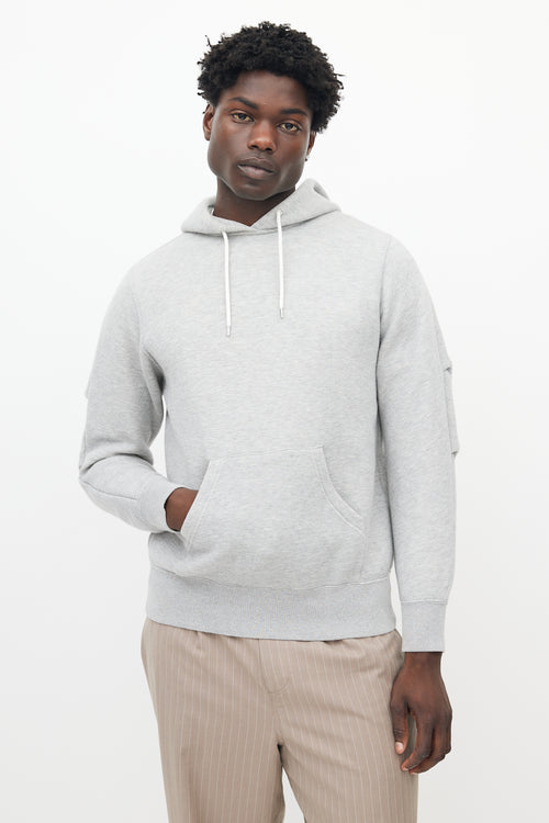 Sacai Grey Back Zip Hoodie