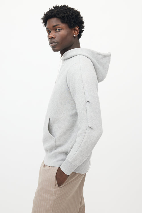 Sacai Grey Back Zip Hoodie