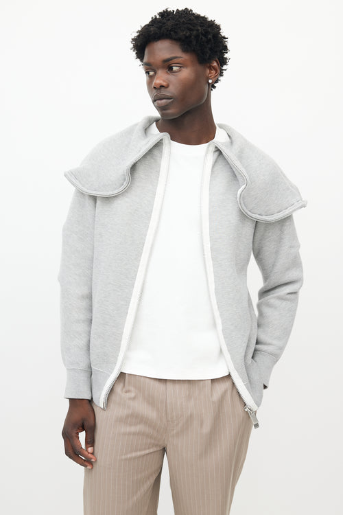 Sacai Grey Back Zip Hoodie