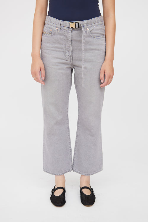 Sacai Grey Boot Cut Buckle Jean