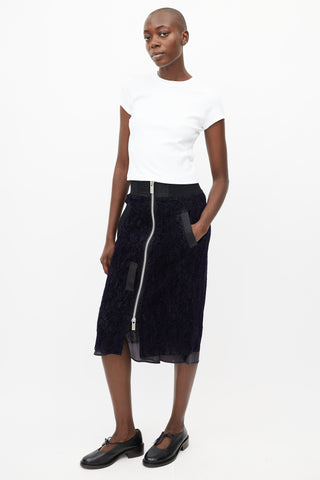 Sacai Navy 
Black Lace Skirt