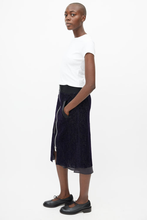 Sacai Navy 
Black Lace Skirt