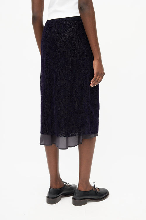 Sacai Navy 
Black Lace Skirt