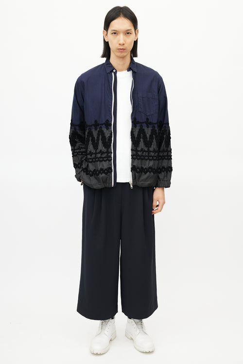 Sacai Navy 
Multicolour Braided Cinch Jacket