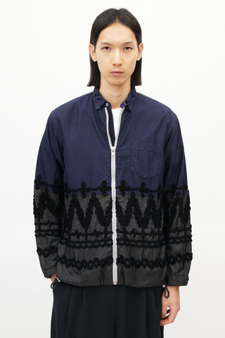 Sacai Navy 
Multicolour Braided Cinch Jacket