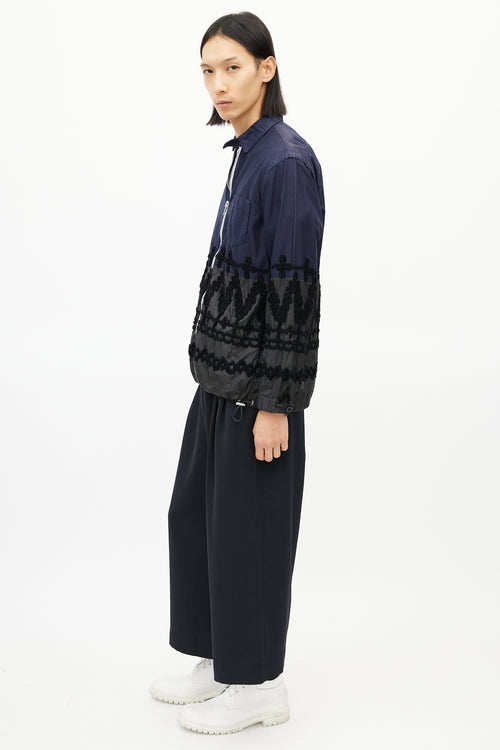 Sacai Navy 
Multicolour Braided Cinch Jacket