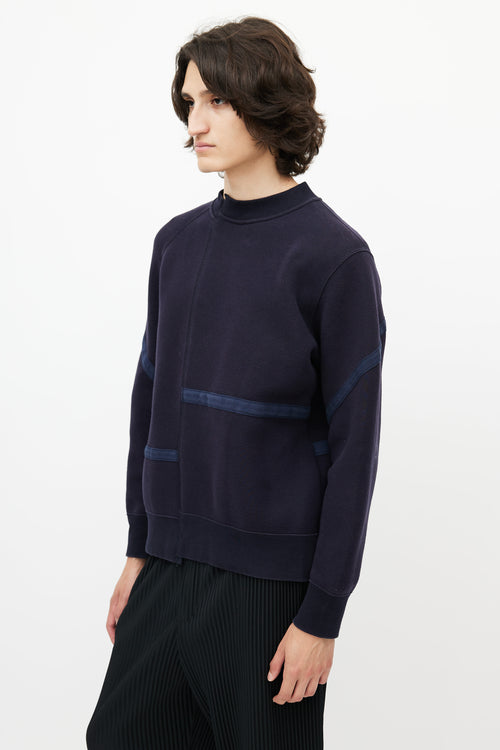 Sacai Navy Panelled Sweatshirt