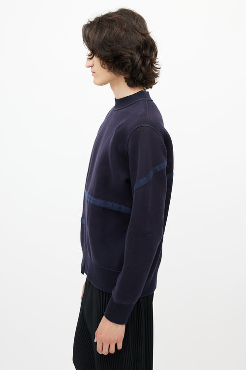 Sacai Navy Panelled Sweatshirt