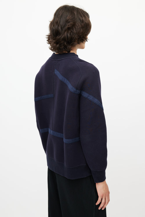 Sacai Navy Panelled Sweatshirt