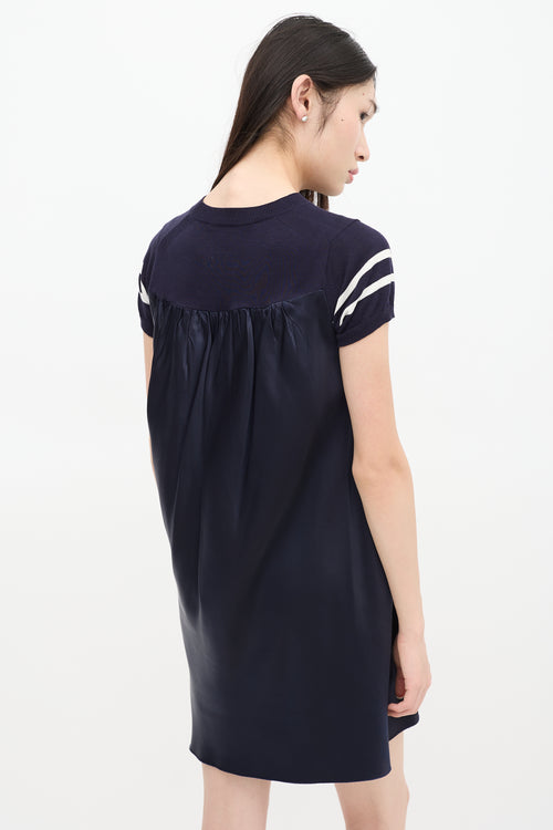 Sacai Luck Navy 
White Striped Dress